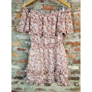 Jessica Simpson Off The Shoulder Summer Sundress Womens Sz M Dress Pink B